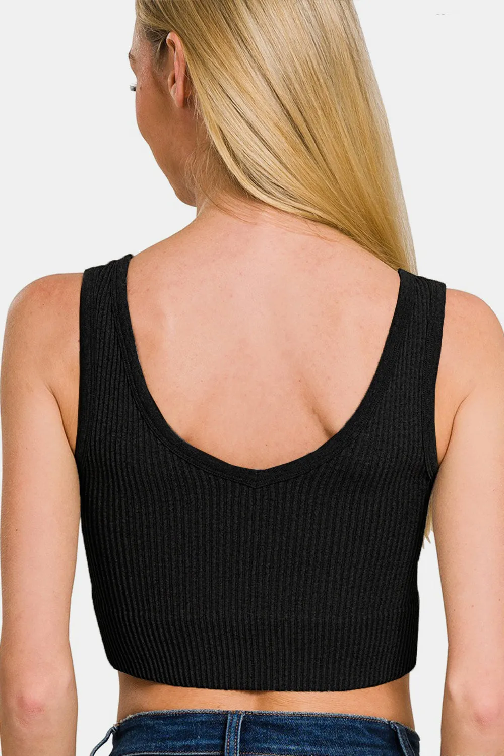 Ribbed Seamless Tank with Pads