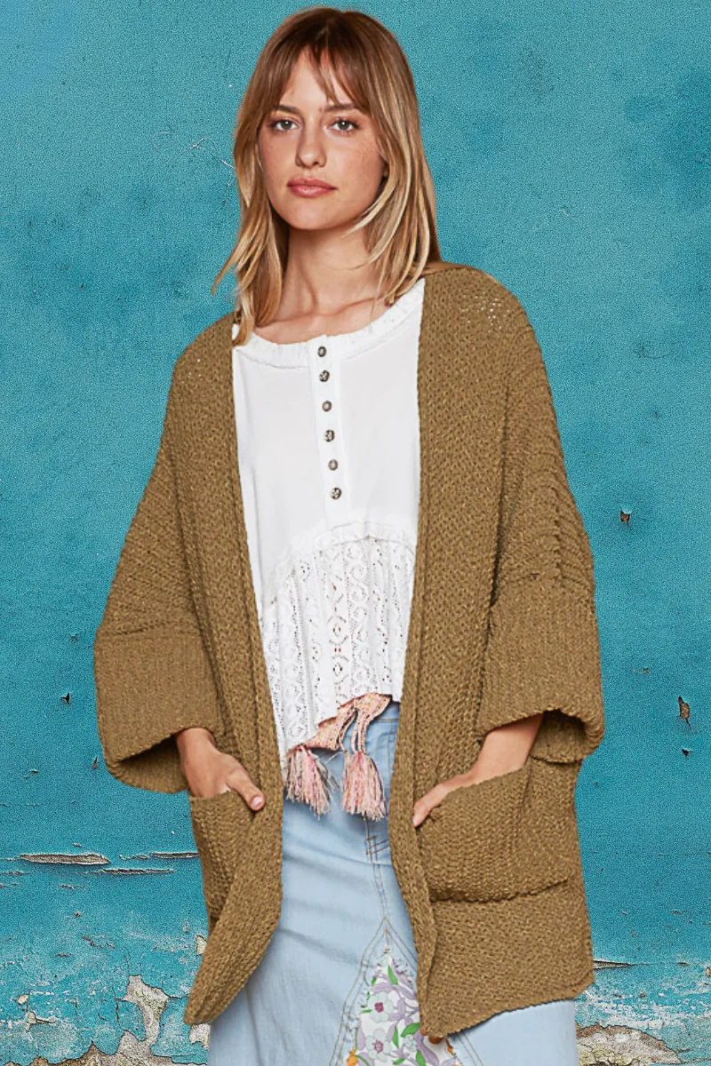 Solid Sweater Cardigan