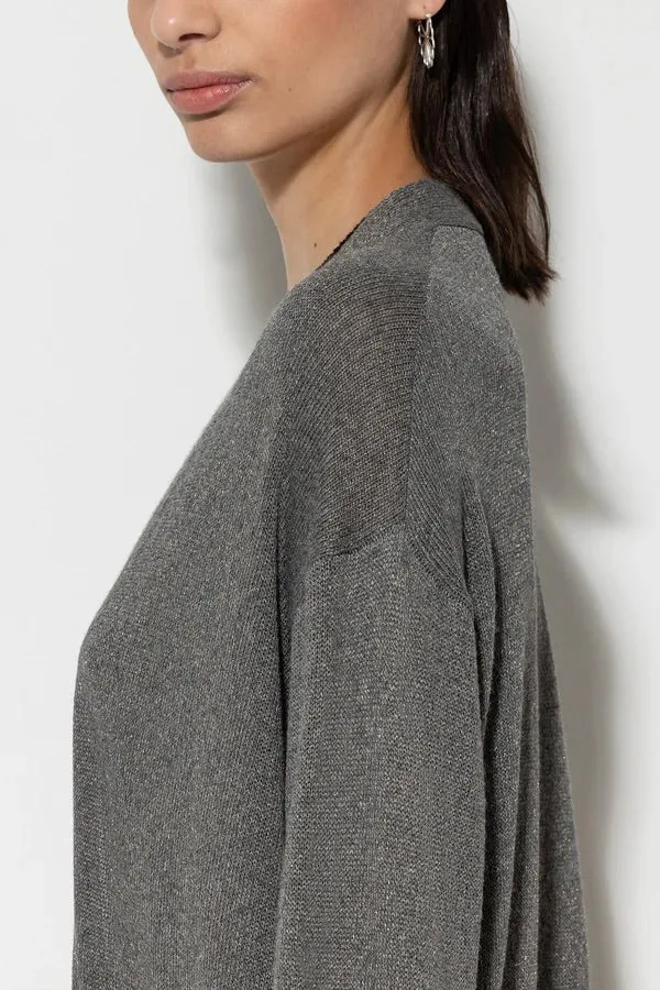 Taupe Fine Knit Long Cardigan